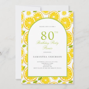 Convites Lemon Citrus 80 Birthday