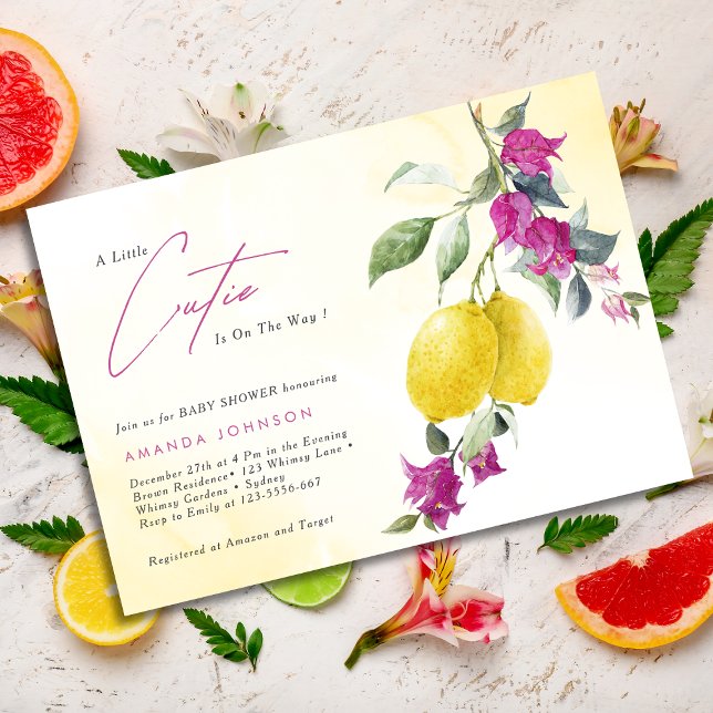 Convites Lemon Citrus Cutie Mama's main Squeeze Baby Shower (Criador carregado)
