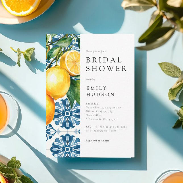 Convites Lemon Citrus Positano Chá de panela italiano (Criador carregado)