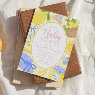 Convites Lemon Citrus Summer Baby Girl Shower