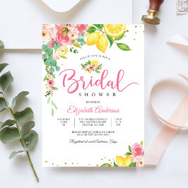 Convites Lemon Floral Bridal Shower Invitation