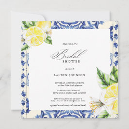 Convites Lemon Floral Mediterranean Bridal Shower