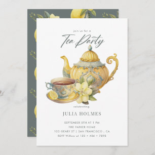 Convites Lemon Floral   Teacup Tea Party