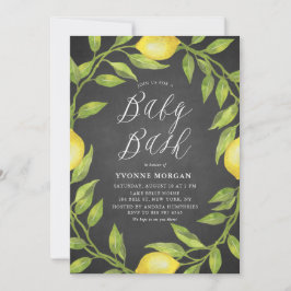 Convites Lemon Greenery Wreath Chalkboard Bash
