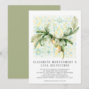 Convites Lemon Grove italiana Boho Boho Botânico
