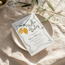 Convites Lemon Italiano Amalfi Gênero Chá de fraldas Neutro