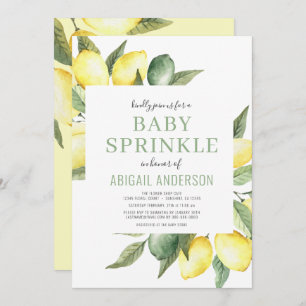 Convites Lemon Modern Citrus Baby Sprinkle Watercolor