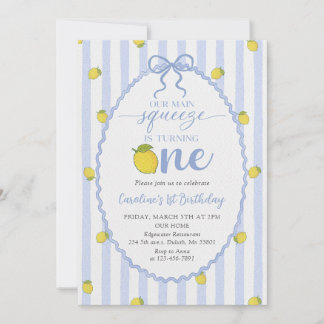 Convites Lemon Our Main Squeeze 1st Birthday Invitation