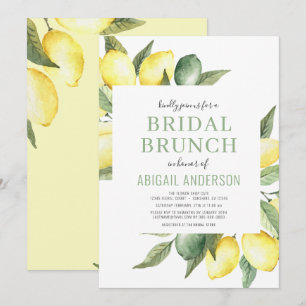 Convites Lemon Watercolor Citrus Modern Bridal Brunch