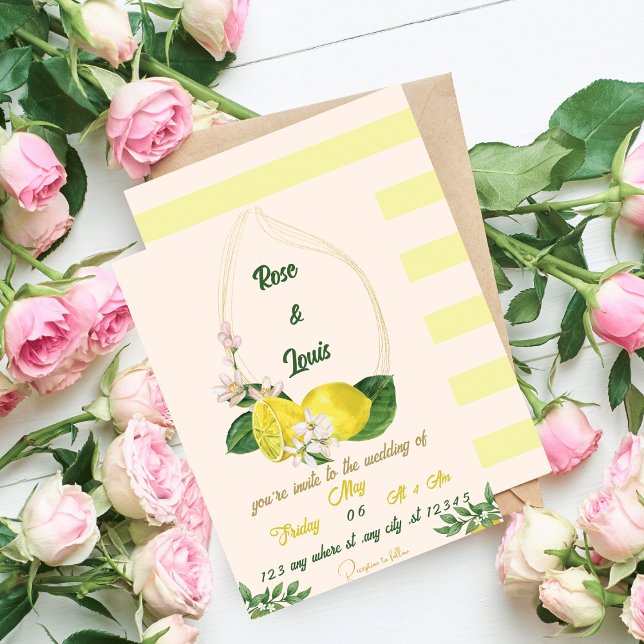 Convites Lemon wedding invitation in bright colors (Criador carregado)