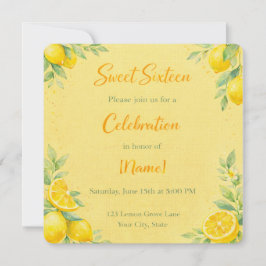 Convites "Lemon-y" Sweet 16 invite 