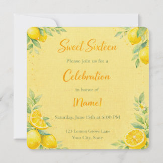 Convites "Lemon-y" Sweet 16 invite 