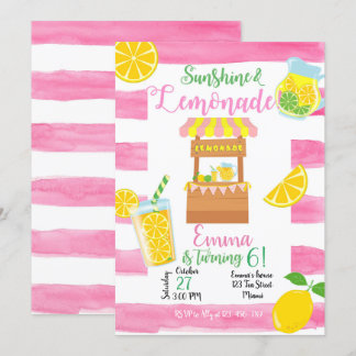 Convites Lemonade Birthday Invitation, Lemonade Invitation