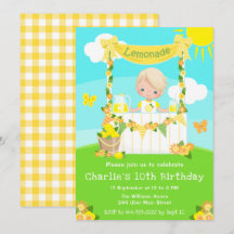 Lemonade Stand Birthday Blona Hair Boy