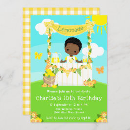 Convites Lemonade Stand Birthday Dark Skin Boy