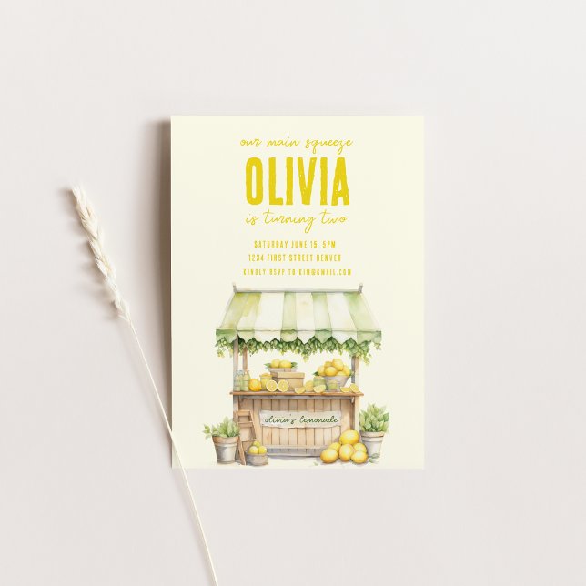 Convites Lemonade Stand Main Squeeze Birthday Invite (Criador carregado)