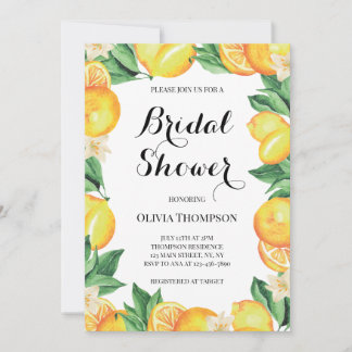 Convites Lemons Bridal Shower invitation