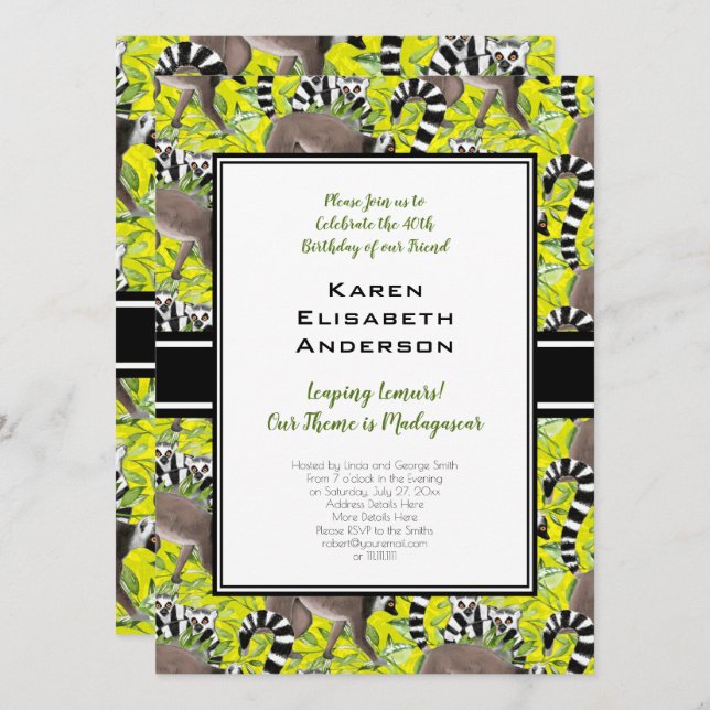 Convites Lêmures Lêmures Calgaxes (Frente/Verso)