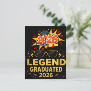 Convites Lenda Graduada 2026 Design de Formatura Divertido