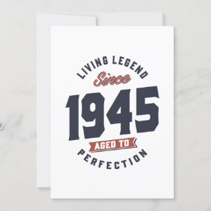 Convites Lenda viva desde 1945 Presente de Aniversário