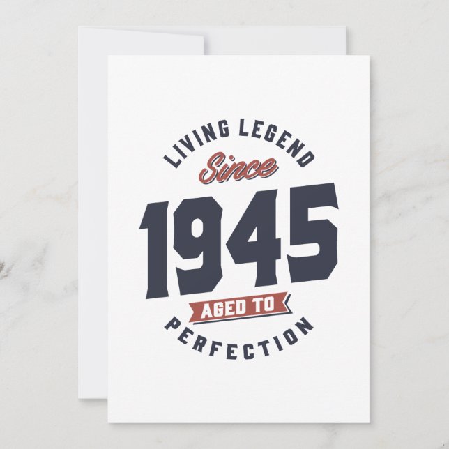 Convites Lenda Viva Desde Presente De Aniversário De 1945 (Frente)