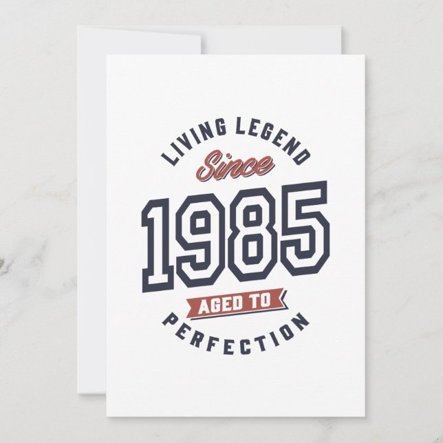 Convites Lenda Viva Desde Presente De Aniversário De 1985 (Frente)