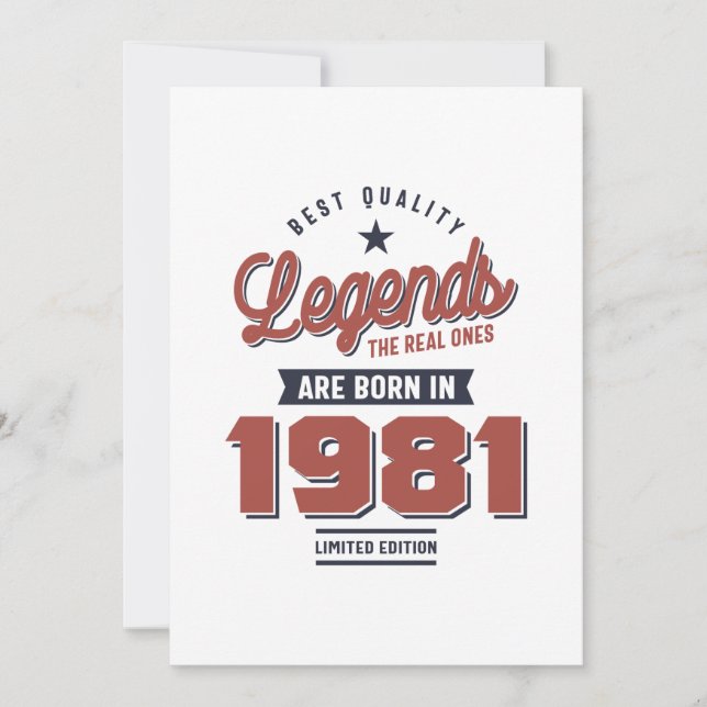 Convites Lendas As Verdadeiras Nascem Em 1981 (Frente)