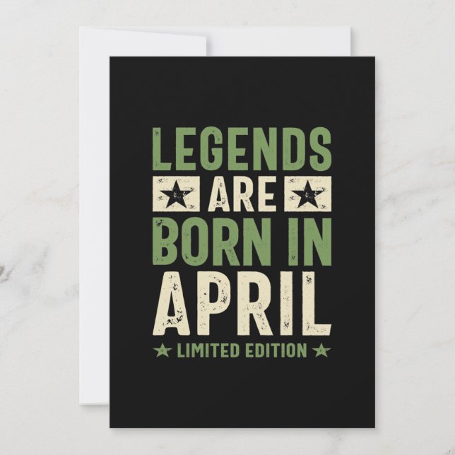 Convites Lendas nascem em abril - Aniversário de Abril (Frente)