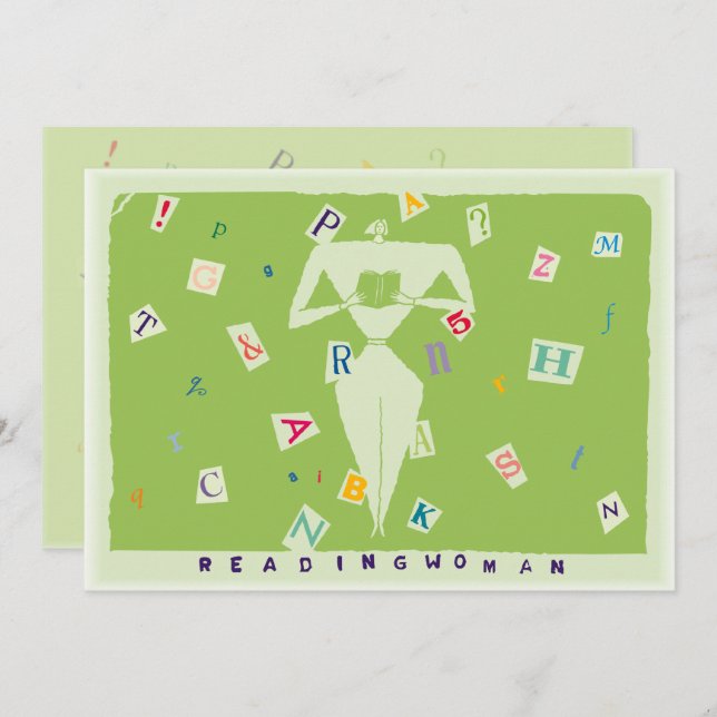 Convites Lendo mulher 7 x 5 (Frente/Verso)