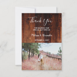 Convites Lenha russa de celeiro de campo Obrigado Foto casa