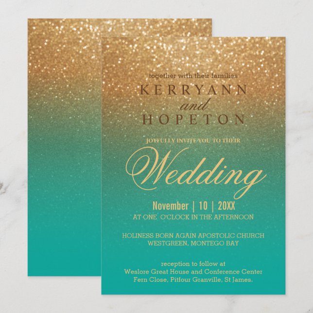 Convites Lente Dourada e lacuna (Frente/Verso)