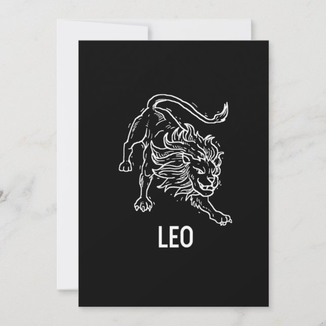 Convites Leo Lion Astrology Birthday Gift Zodiac Signs (Frente)