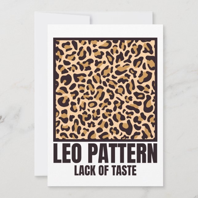 Convites Leo Pattern Bad Taste Fashion Victim (Frente)