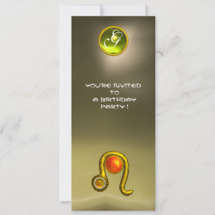 Convites LEO TOPAZ MONOGRAM cinza vermelha laranja amarela,