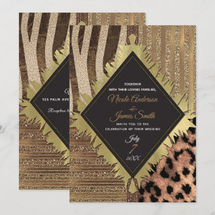 Convites Leoa Safari Chic Glamour Moderno da Selva Casament