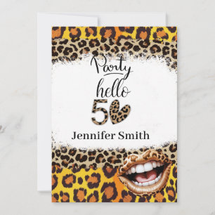 Convites Leopard 50º Aniversário para Mulher