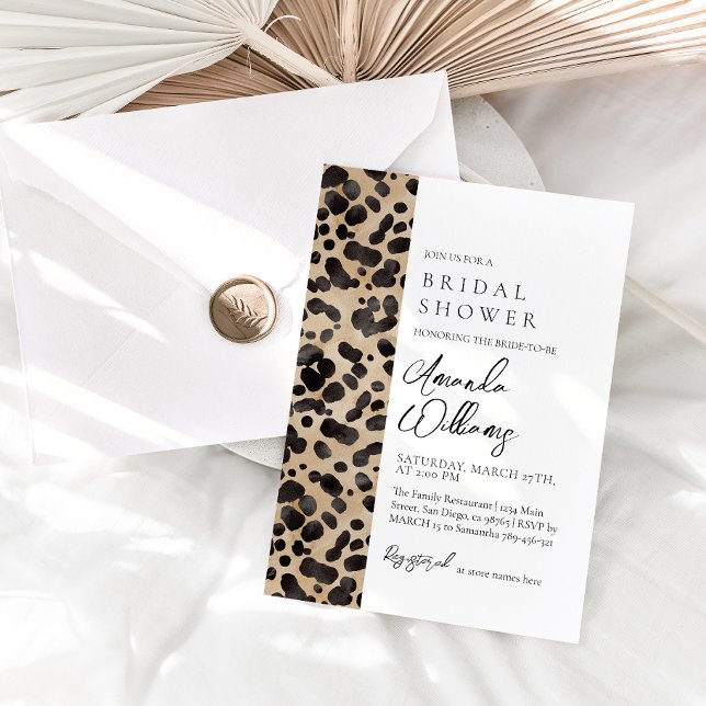 Convites Leopard Animal Imprima Chá de panela moderno (Criador carregado)