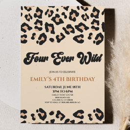 Convites Leopard Cheetah Four Ever Wild 4ª Festa de Anivers