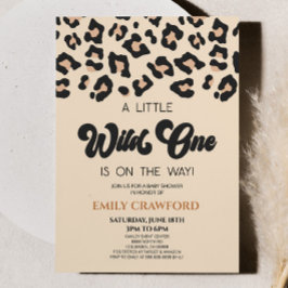 Convites Leopard Cheetah Impressão Wild One Chá de fraldas