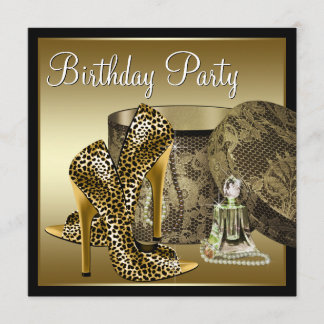 Convites Leopard High Heel Calçados Negras Douradas Anivers