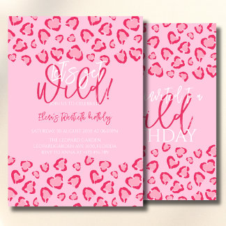 Convites Leopard Pink Birthday Stylish Animal Print Party