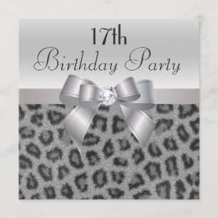 Convites Leopard Print, Arco impresso e Diamond 17º aniver