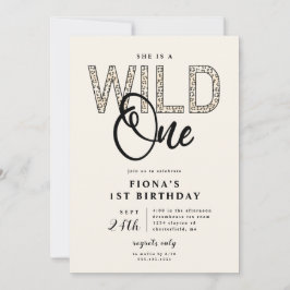 Convites Leopard Print Wild One Birthday