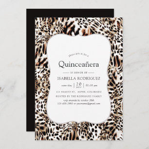 Convites Leopard Skin Pattern Quinceanera