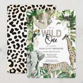 Convites Leopard Wild Um Primeiro Aniversário
