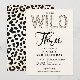 Convites Leopard Young Wild 3 Aniversário