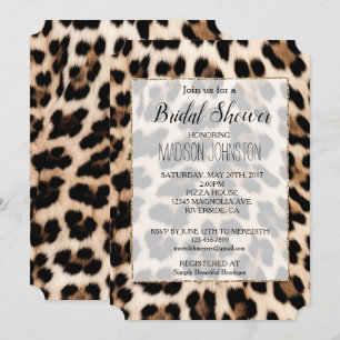 Convites Leopardo Marrom Creme Preto  