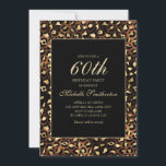 Convites Leopardo Negro Dourado de Bronze, 60ª Festa de ani<br><div class="desc">Bronze elegante e na moda,  ouro,  e impressão 60.o convite de aniversário leopardo/guepardo preto para mulheres. O texto é personalizável,  então faça dele seu. Entre em contato conosco para obter ajuda com a personalização ou para solicitar produtos correspondentes.</div>