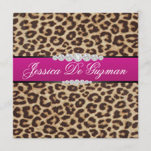 Convites Leopardo rosa quente - Debut
