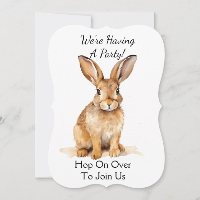 Convites Lepre Marrom da Floresta Personalizada Fofa (Frente)